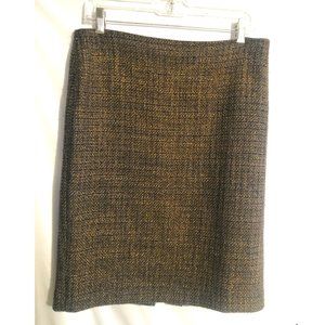 Talbots Wool Metallic Woven Boucle Tweed Pencil Sk